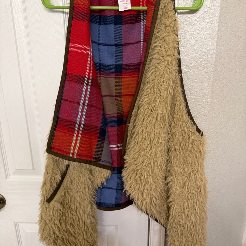 Mossimo Supply Co. Tan and Plaid Vest